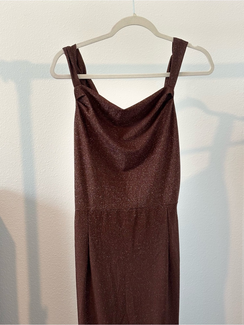 Sparkle Cowl Neck Evening Dress - Brown ( NEVER USED)